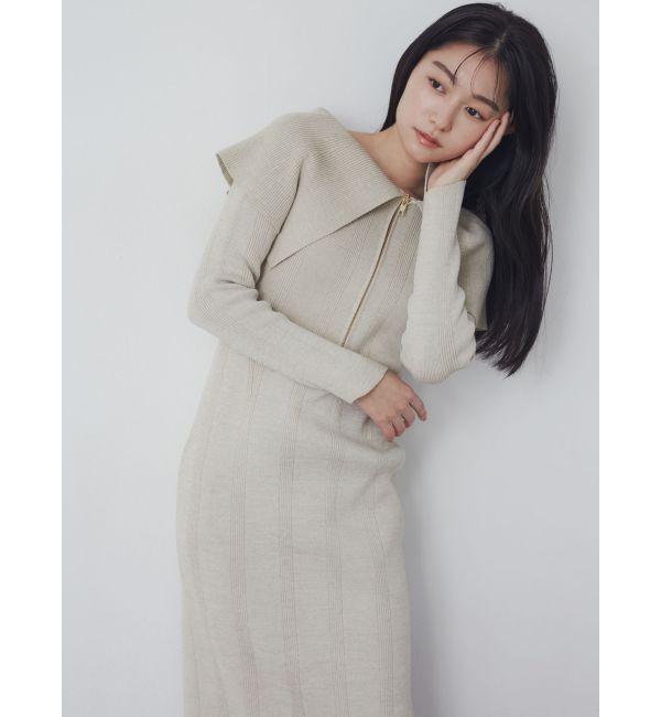 LAGUNAMOON「ビッグカラーフロントZIPワンピース」|ワンピース|