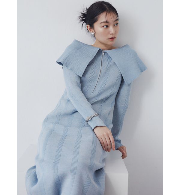 LAGUNAMOON「ビッグカラーフロントZIPワンピース」|ワンピース|