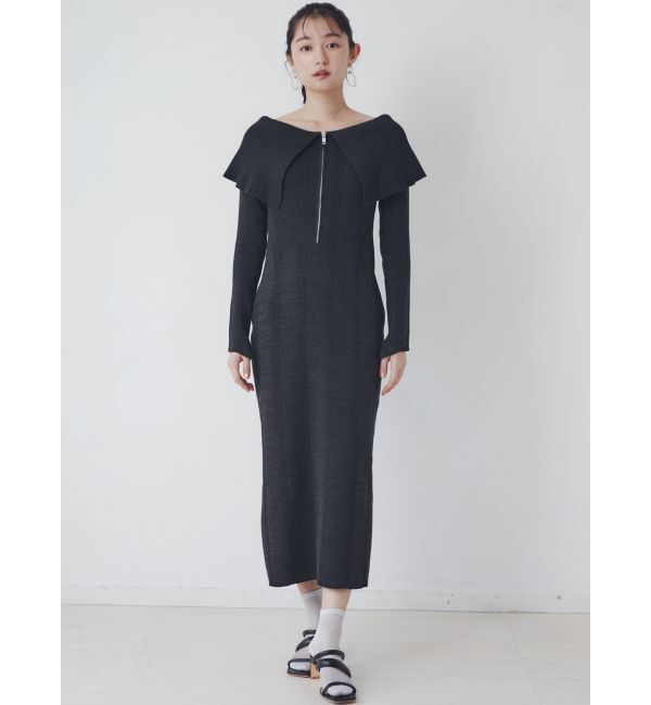 LAGUNAMOON「ビッグカラーフロントZIPワンピース」|ワンピース|