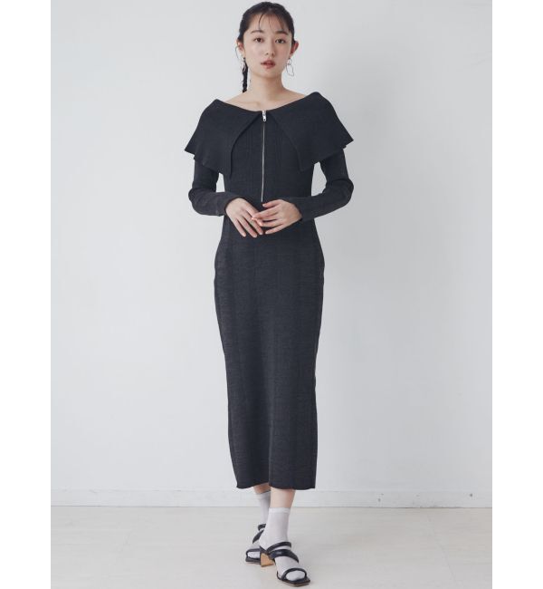 LAGUNAMOON「ビッグカラーフロントZIPワンピース」|ワンピース|