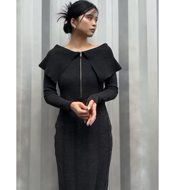 LAGUNAMOON「ビッグカラーフロントZIPワンピース」|ワンピース|