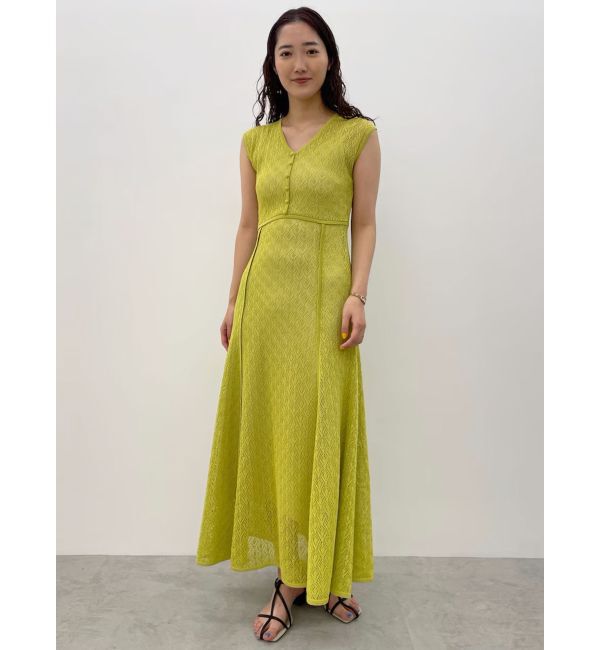 LAGUNAMOON「レース編みパイピングニットワンピース」|ワンピース|