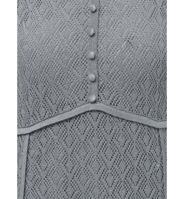 LAGUNAMOON「レース編みパイピングニットワンピース」|ワンピース|