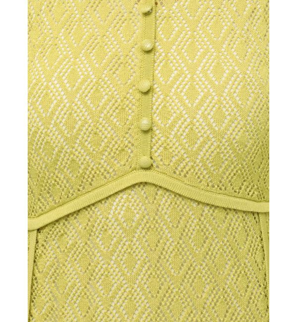 LAGUNAMOON「レース編みパイピングニットワンピース」|ワンピース|