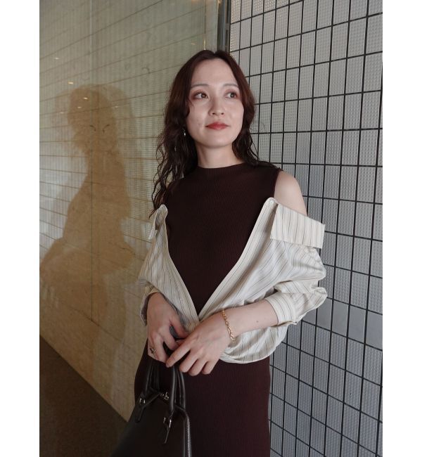 LAGUNAMOON「シャツドッキングリブニットワンピース」|ワンピース|