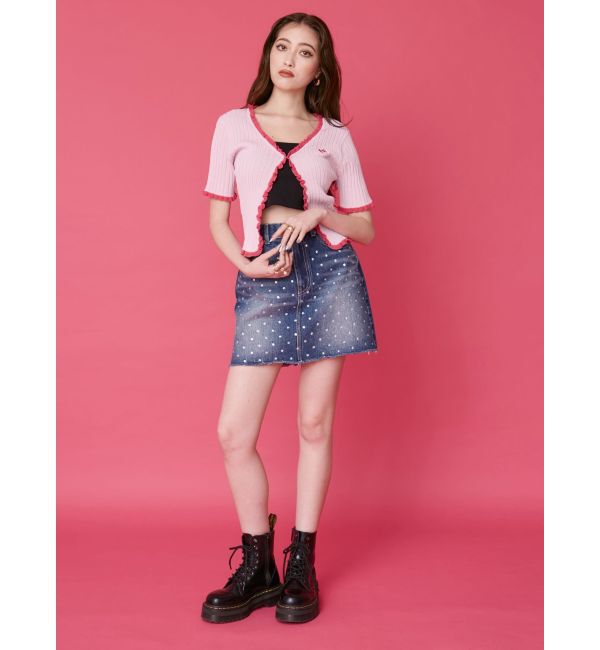 EVRIS「ラインストーンデニムスカート」|スカート|