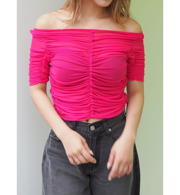 EVRIS「チュールギャザートップス」|Tシャツ・カットソー|