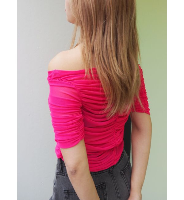 EVRIS「チュールギャザートップス」|Tシャツ・カットソー|