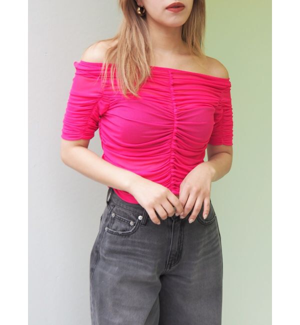 EVRIS「チュールギャザートップス」|Tシャツ・カットソー|