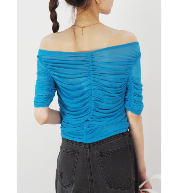 EVRIS「チュールギャザートップス」|Tシャツ・カットソー|