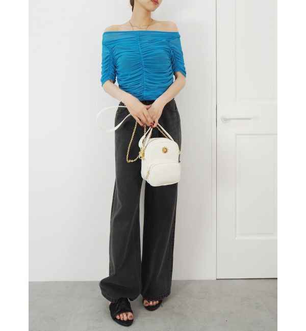 EVRIS「チュールギャザートップス」|Tシャツ・カットソー|