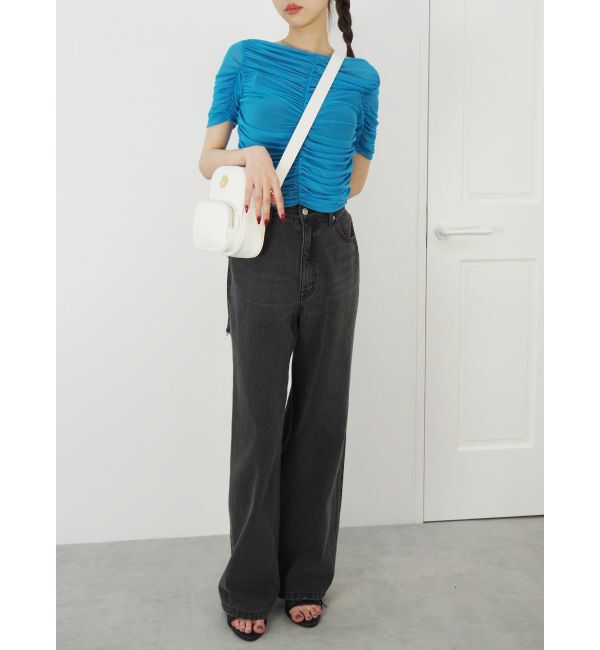 EVRIS「チュールギャザートップス」|Tシャツ・カットソー|