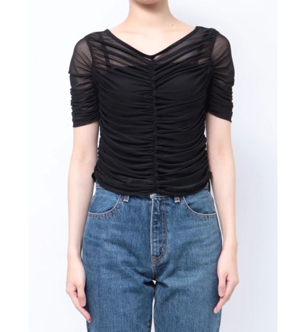 EVRIS「チュールギャザートップス」|Tシャツ・カットソー|