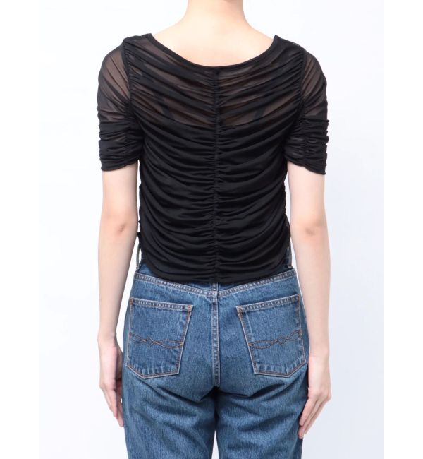 EVRIS「チュールギャザートップス」|Tシャツ・カットソー|