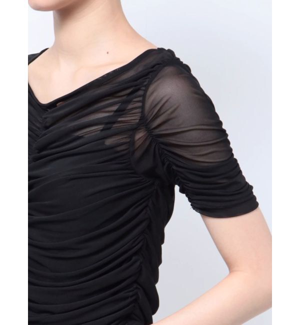 EVRIS「チュールギャザートップス」|Tシャツ・カットソー|