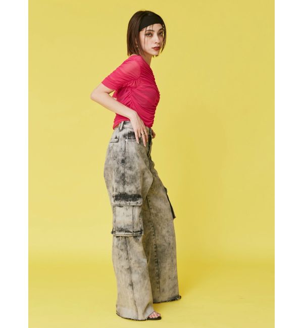 EVRIS「チュールギャザートップス」|Tシャツ・カットソー|