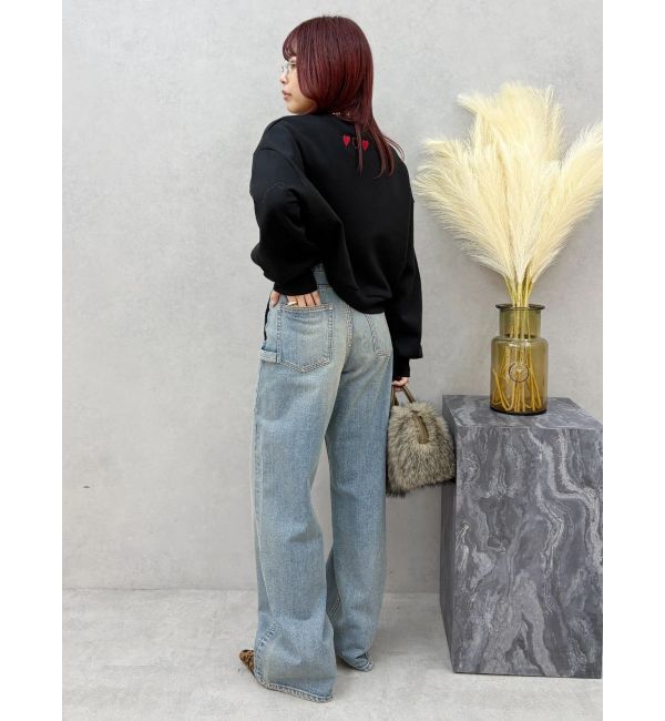 EVRIS「リベットペインターワイドデニムパンツ」|デニム|