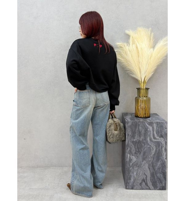 EVRIS「リベットペインターワイドデニムパンツ」|デニム|