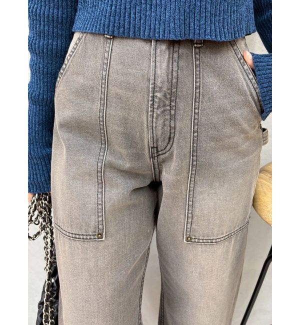 EVRIS「リベットペインターワイドデニムパンツ」|デニム|