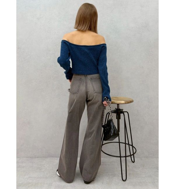 EVRIS「リベットペインターワイドデニムパンツ」|デニム|