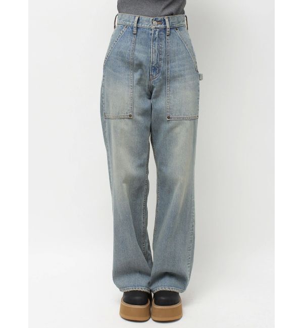 EVRIS「リベットペインターワイドデニムパンツ」|デニム|