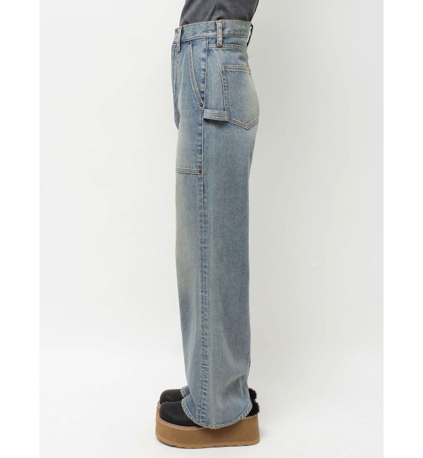 EVRIS「リベットペインターワイドデニムパンツ」|デニム|