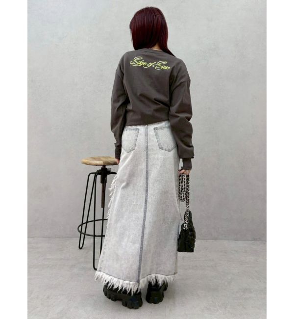 EVRIS「オーバーサイズラインストーングラフィックロンT」|Tシャツ・カットソー|