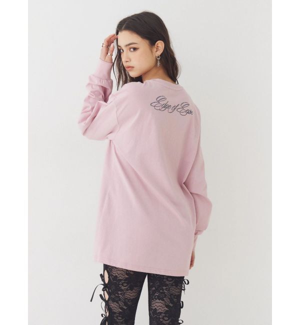 EVRIS「オーバーサイズラインストーングラフィックロンT」|Tシャツ・カットソー|