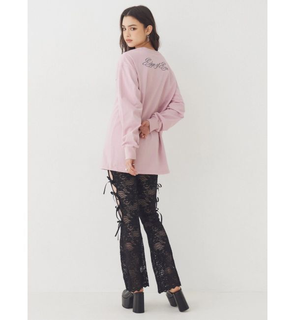 EVRIS「オーバーサイズラインストーングラフィックロンT」|Tシャツ・カットソー|