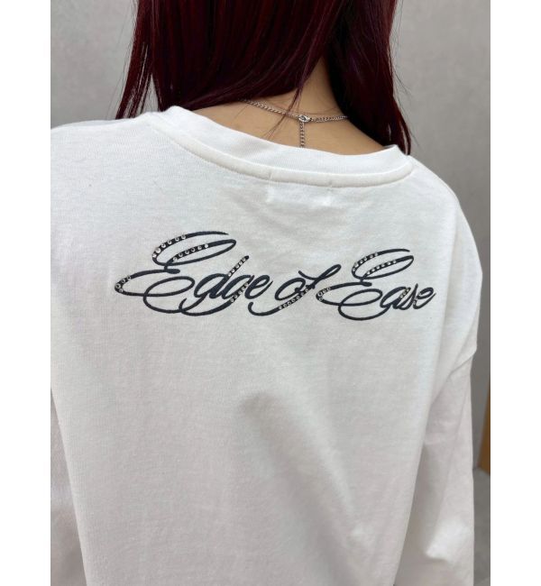 EVRIS「オーバーサイズラインストーングラフィックロンT」|Tシャツ・カットソー|