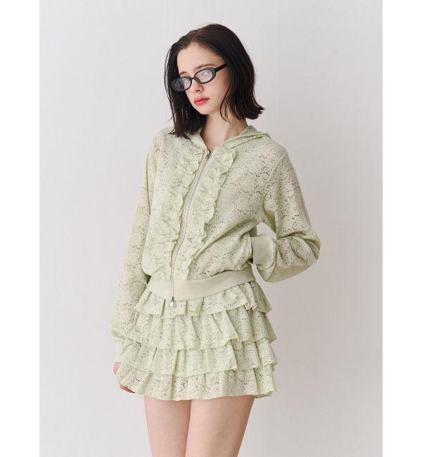 jouetie「レースクロップドZIPフーディー【セットアップ対応】」|その他|