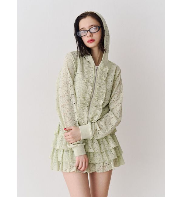 jouetie「レースクロップドZIPフーディー【セットアップ対応】」|その他|