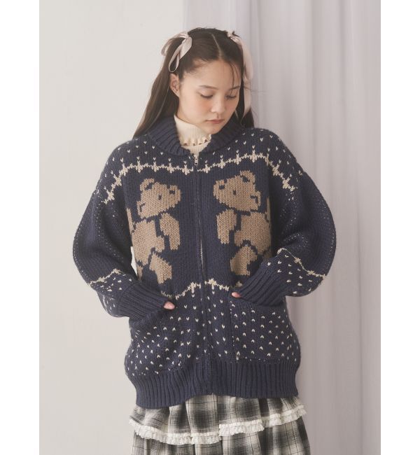 merry jenny「bear cowichan knit」|カーディガン|