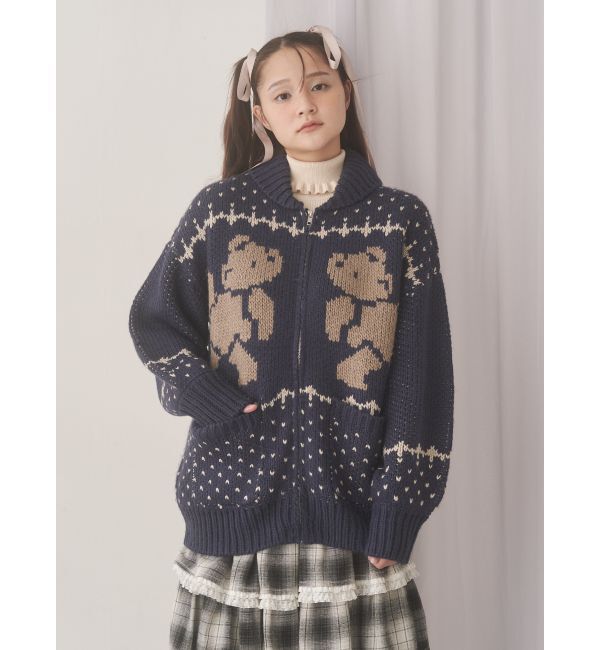merry jenny「bear cowichan knit」|カーディガン|