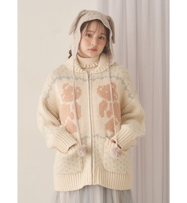merry jenny「bear cowichan knit」|カーディガン|
