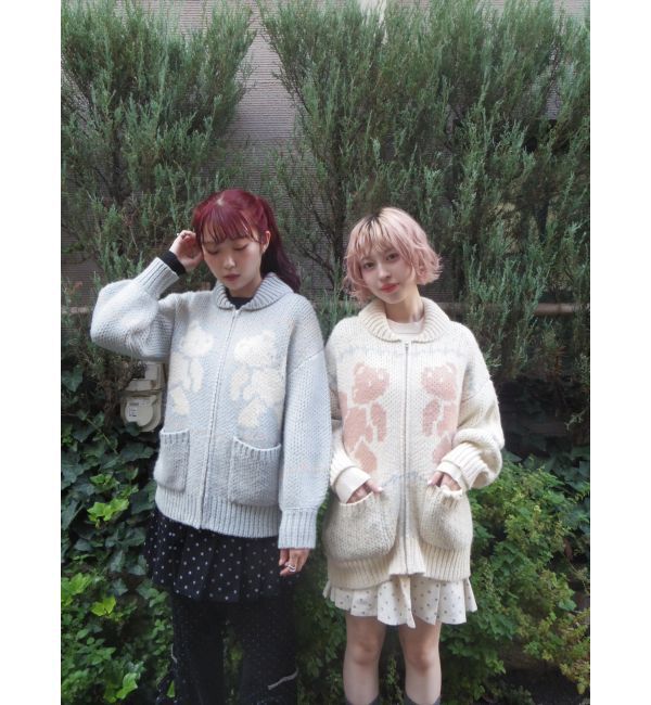 merry jenny「bear cowichan knit」|カーディガン|
