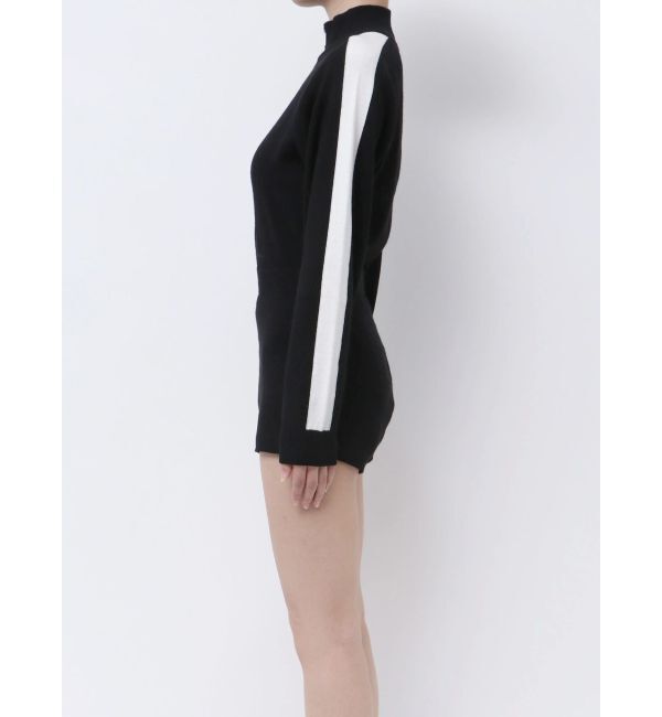 GYDA「ラインスリーブニットロンパース」|オールインワン|