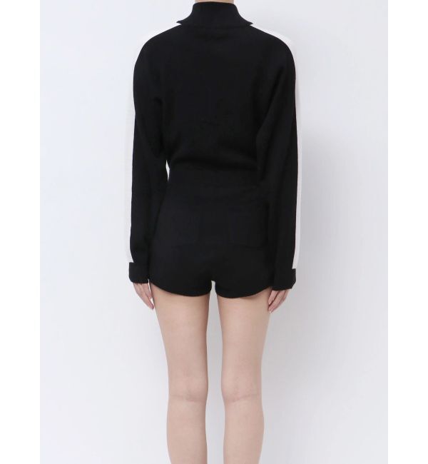 GYDA「ラインスリーブニットロンパース」|オールインワン|