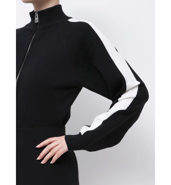 GYDA「ラインスリーブニットロンパース」|オールインワン|