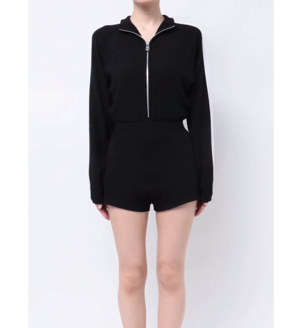 GYDA「ラインスリーブニットロンパース」|オールインワン|