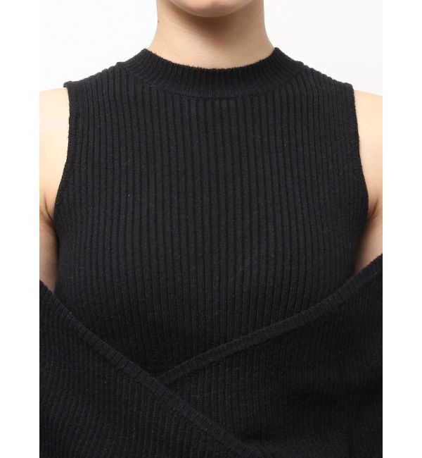 GYDA「アームギャザーレイヤードニットロンパース」|オールインワン|