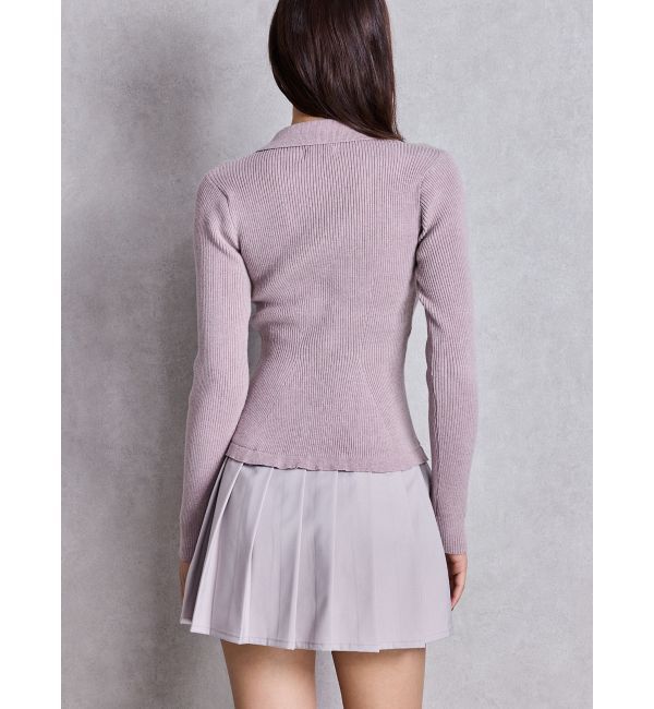 GYDA「Mix material プリーツスカートニットワンピース」|ワンピース|