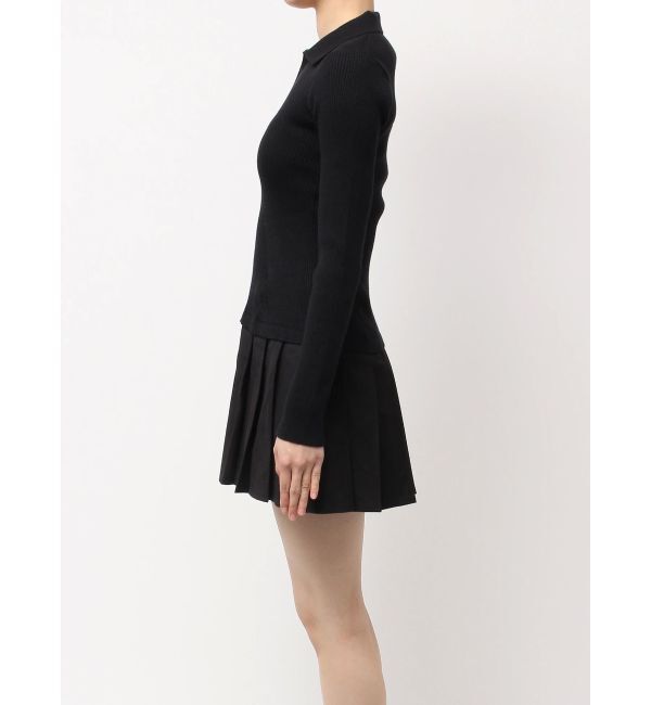 GYDA「Mix material プリーツスカートニットワンピース」|ワンピース|
