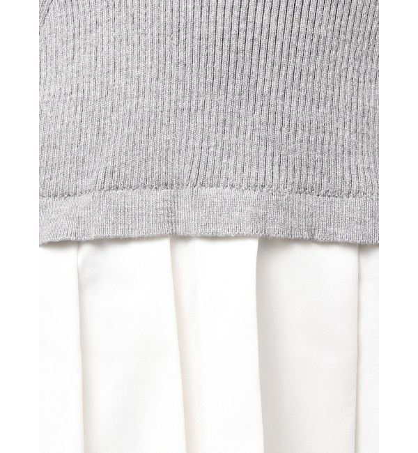 GYDA「Mix material プリーツスカートニットワンピース」|ワンピース|