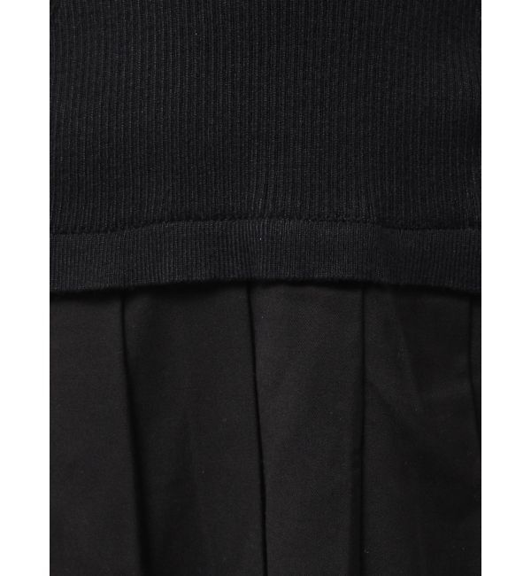 GYDA「Mix material プリーツスカートニットワンピース」|ワンピース|