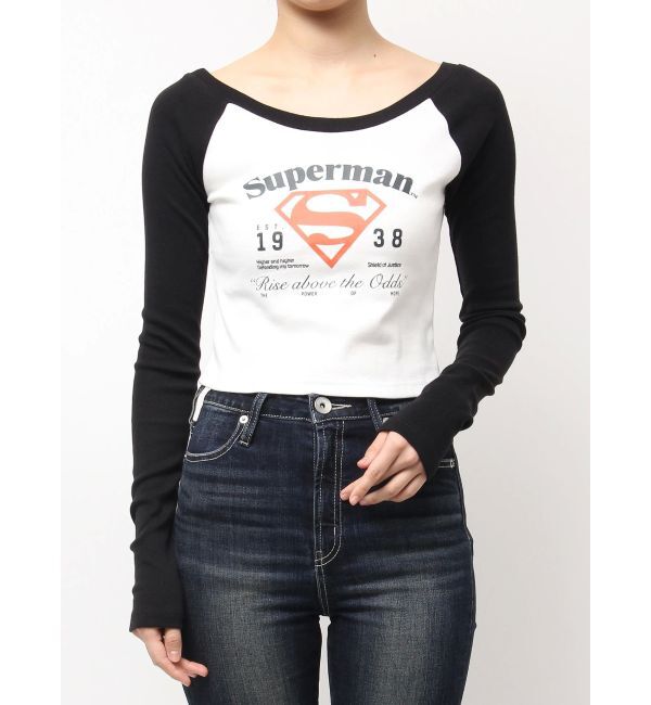 GYDA「SUPERMAN GYDA 2WAYラグランショートトップス」|Tシャツ・カットソー|オフホワイト