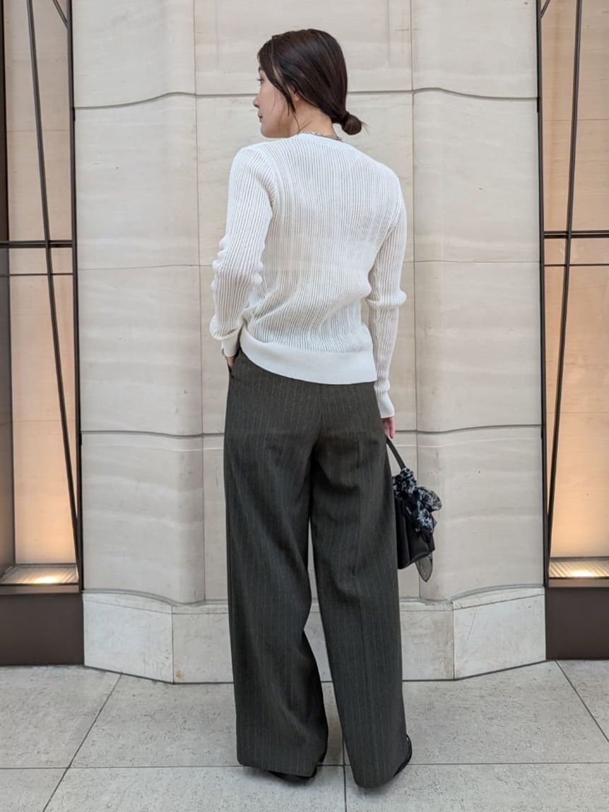 Mila Owen「フラップデザイン2タックワイドパンツ」|チノ|