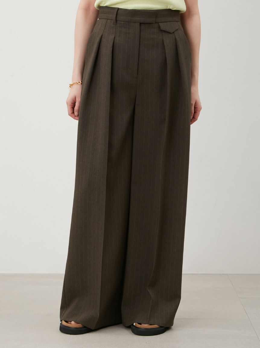 Mila Owen「フラップデザイン2タックワイドパンツ」|チノ|