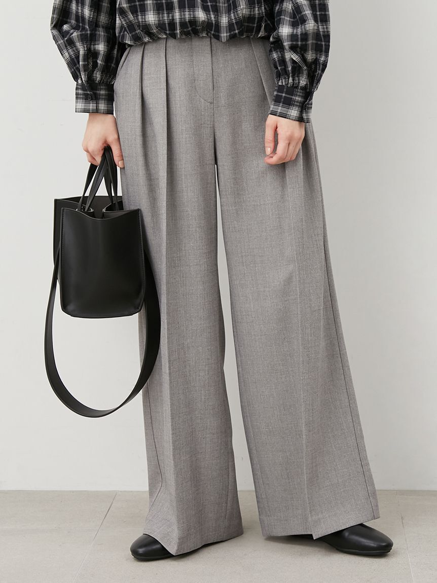 Mila Owen「フラップデザイン2タックワイドパンツ」|チノ|