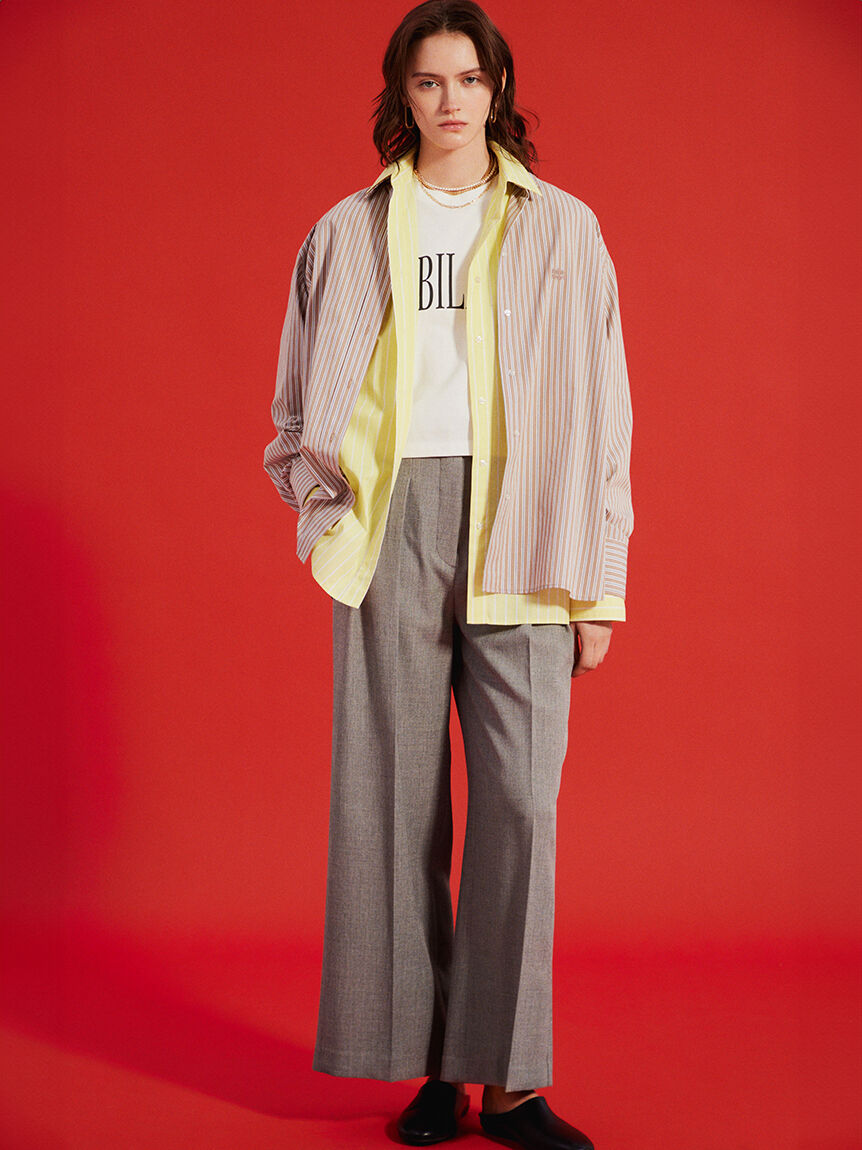 Mila Owen「フラップデザイン2タックワイドパンツ」|チノ|